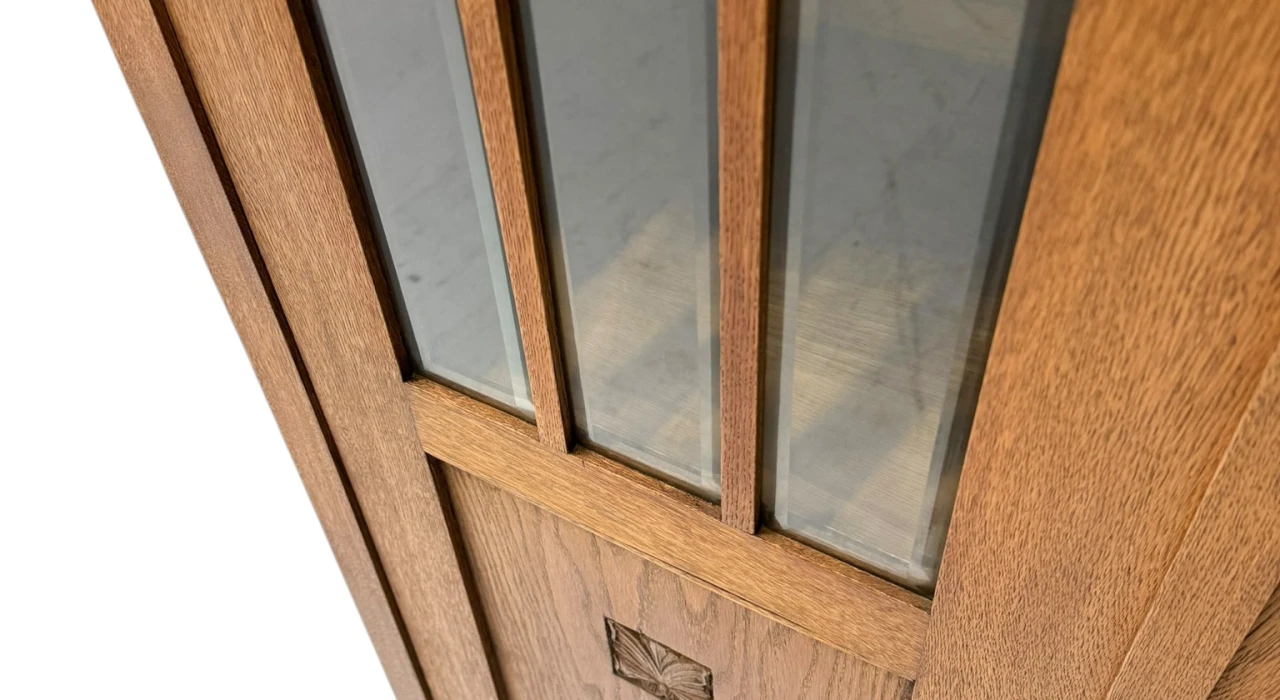 Arts & Crafts Art Nouveau Bookcase with Beveled Glass, 1900s